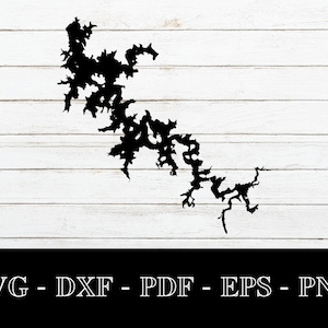 Percy Priester Lake Karte Tennessee SVG geschnitten Datei - PNG - DXF - Cricut - Sommer Vektor Clipart