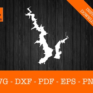 Lake Graham, Texas Umriss Karte Form SVG geschnitten Datei - PNG - DXF - Cricut - Sommer Vektor Clipart