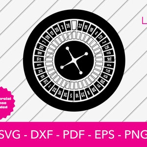 Puede incluir: Ruleta negra y blanca con los números del 1 al 36, un cero y un doble cero. La ruleta tiene un diseño central en forma de cruz con cuatro brazos.