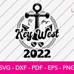Key West, Florida Keys 2022 Urlaub Shirt Design SVG geschnitten Datei Schneidedatei - PNG - DXF - Cricut - Sommer Vektor Clipart