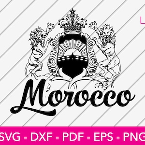 Marokko Svg, Marokko Svg Design, Marokkaanse vlag Png Cut File - PNG - DXF - Cricut - Vector Clipart - Design - Instant Download