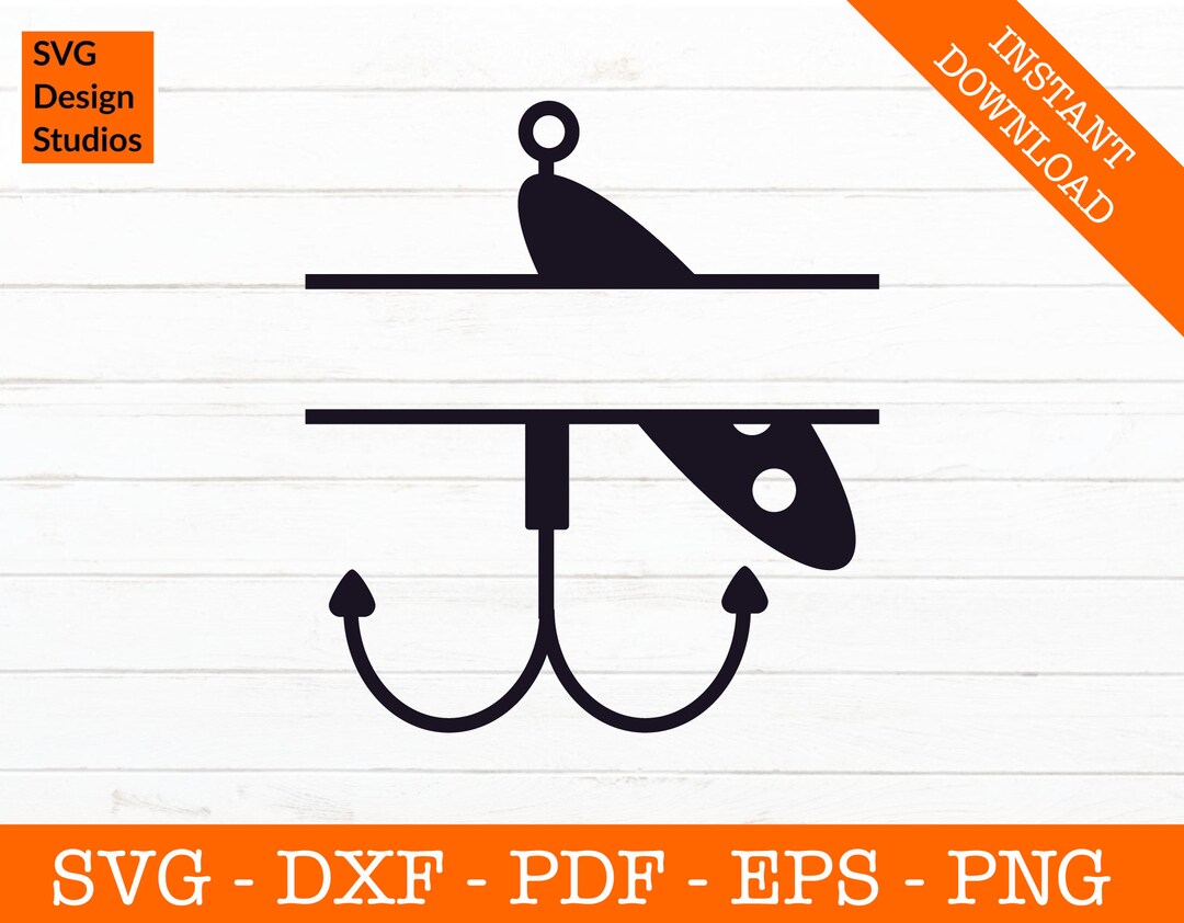 Fishing Lure Name Frame Svg Monogram Svg Fishing Svg Etsy