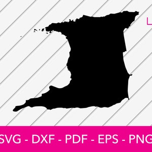Trinidad SVG, Trinidad Insel Karte, Trinidad SVG, Trinidad, Karibik SVG Karte Clipart - geschnittene Datei - PNG - DXF - Cricut - Vektor Design