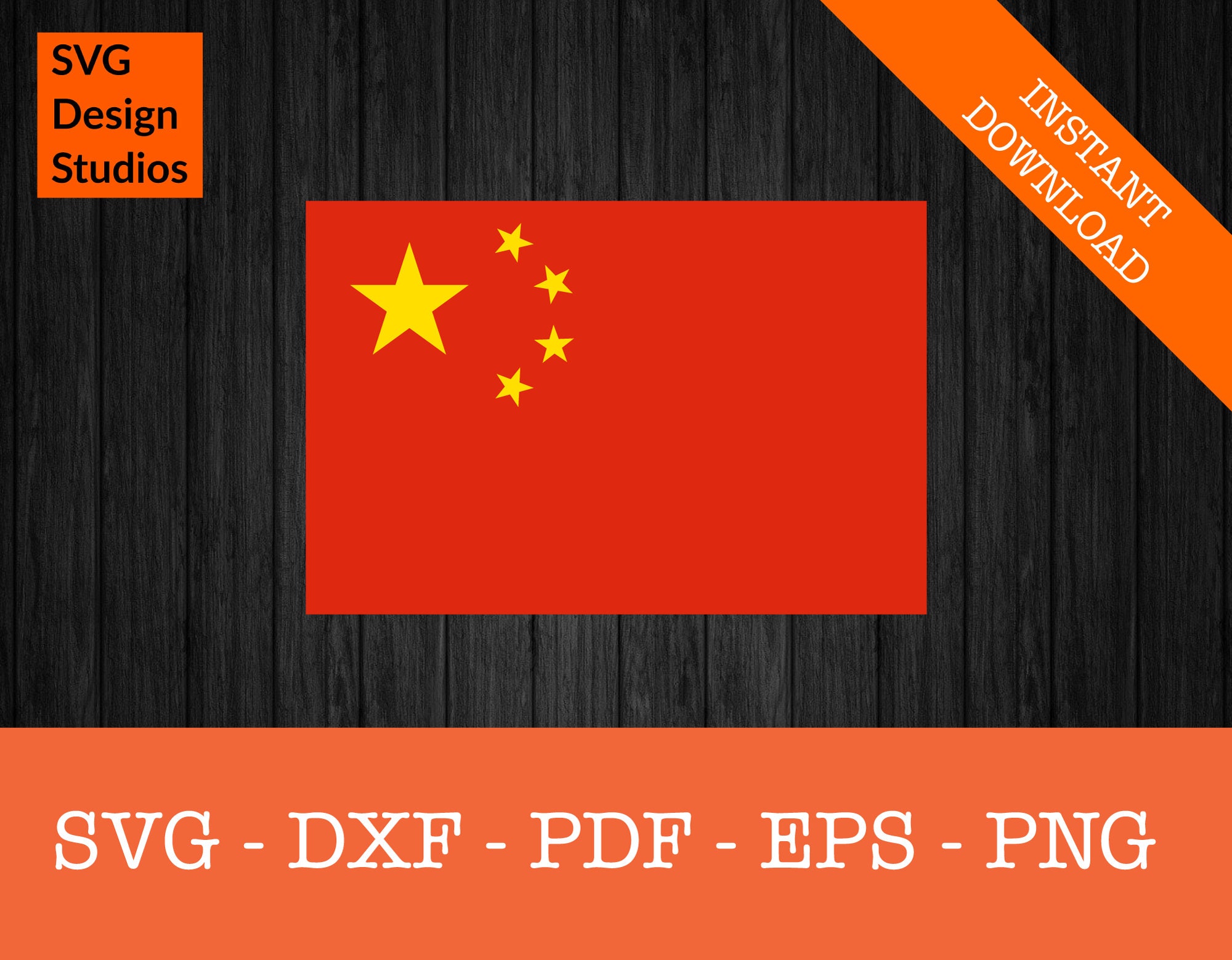 China Chinese National Flag Clipart SVG - Cut File - PNG - DXF - Cricut ...