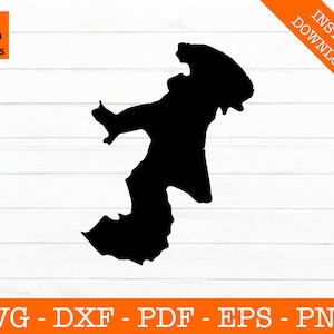 Canobie Lake, New Hampshire Karte Form SVG geschnitten Datei - PNG - DXF - Cricut - Sommer Vektor Clipart - kommerzielle Lizenz enthalten