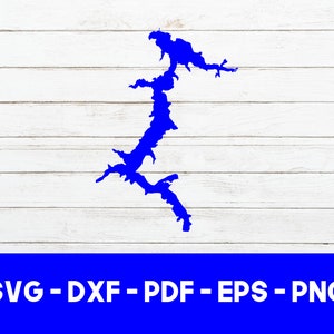 Lake Coeur D&#39;Alene, Idaho Map Shape SVG Cut File - PNG - DXF - Cricut - Vector Clipart - Instant Download - Commercial License Included