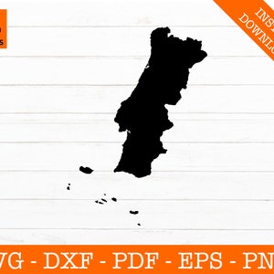 Portugal Svg, Portugal Map Svg, Portuguese Map Svg - Cut File - png - dxf - Cricut - Vector Clipart - Design - Instant Download