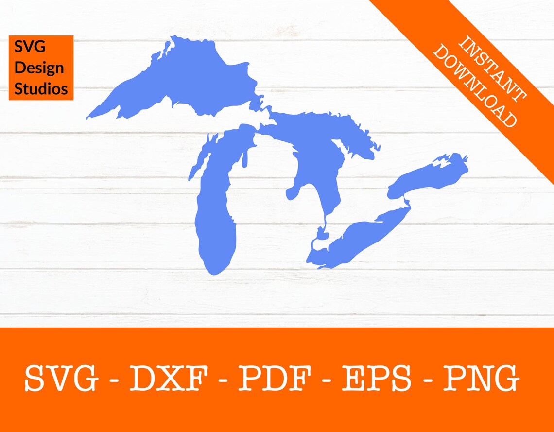 The Great Lakes Svg File Lake Superior Lake Michigan Lake - Etsy Canada