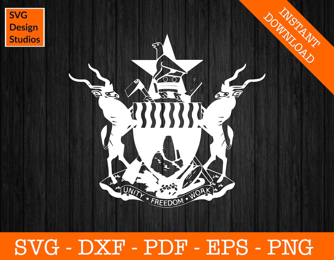 Zimbabwe Seal Svg, Badge, Coat of Arms, Emblem, Zimbabwe Flag SVG Cut
