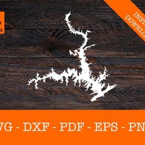 Lake Harding, Georgia Alabama Karte Form SVG Datei - PNG - DXF - Cricut - Sommer Vektor Clipart
