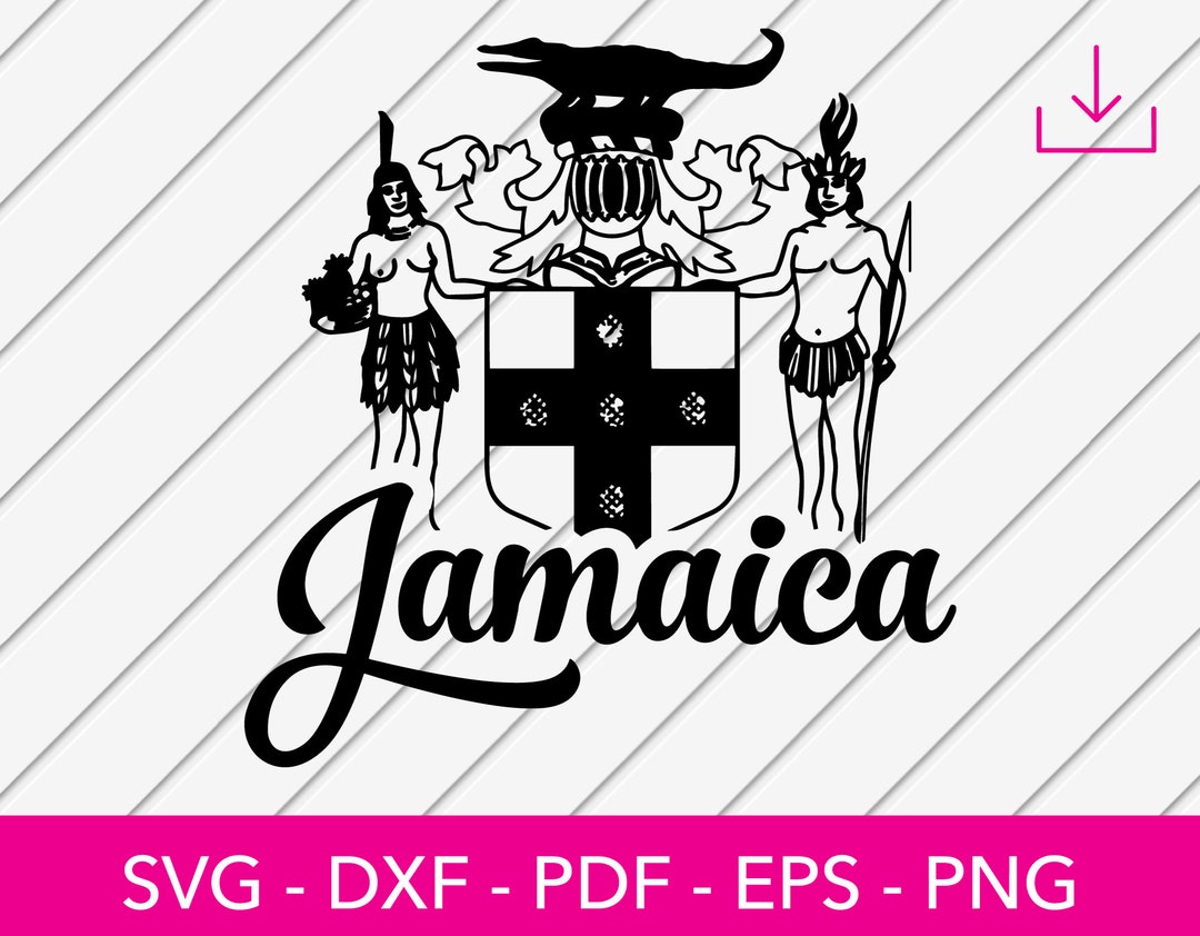 Jamaica Crest Svg, Seal, Coat of Arms, Jamaica National Flag Clipart