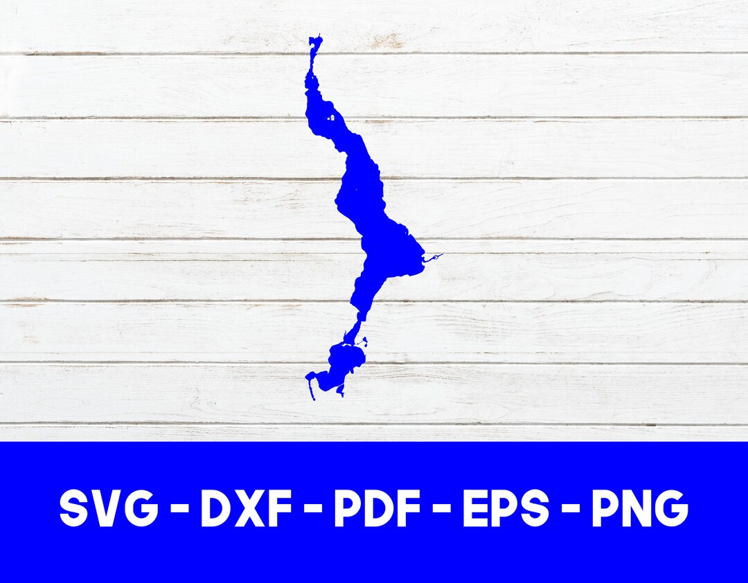 Winnisquam Lake, New Hampshire Map Shape SVG Cut File PNG DXF Cricut
