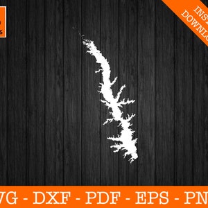 Toledo Bend Stausee SVG, Texas Louisiana Karte Form SVG geschnitten Datei - PNG - DXF - Cricut - Sommer Vektor Clipart - kommerzielle Lizenz enthalten