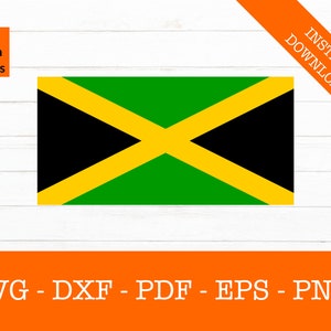 Jamaika SVG, Jamaika jamaikanische Nationalflagge Clipart SVG - geschnittene Datei - PNG - DXF - Cricut - Vektor Clipart - Design - Instant Download