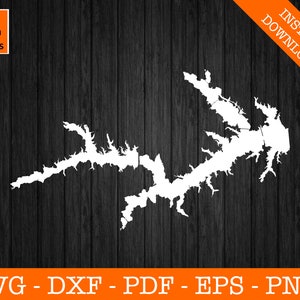 Lake Bob Sandlin svg, Texas Lake Karte Form SVG geschnitten Datei - PNG - DXF - Cricut Sommer Vektor Clipart - kommerzielle Lizenz enthalten