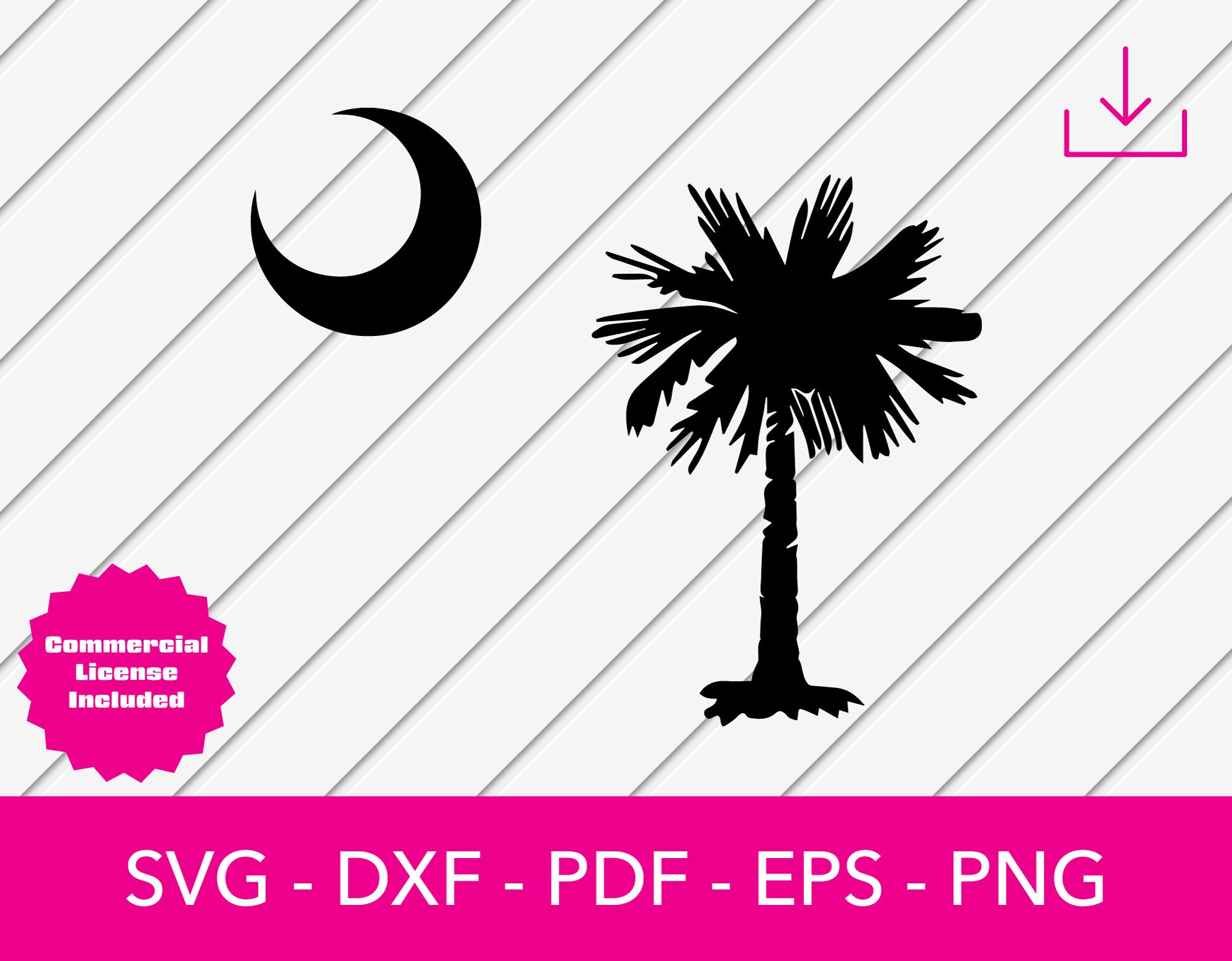 South Carolina SVG Palmetto Tree SC Flag Palm Tree - Etsy