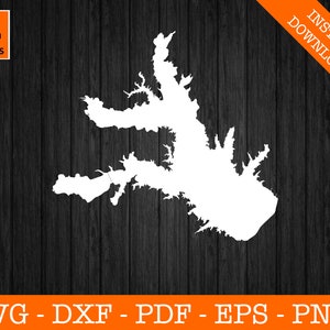 Lake Tawakoni svg, Texas Lake Karte Form SVG geschnitten Datei - PNG - DXF - Cricut Sommer Vektor Clipart - kommerzielle Lizenz enthalten