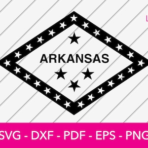 Arkansas Svg, Bandera de Arkansas Svg, Arkansas Diamond Svg, Bandera del Estado de Arkansas Svg- PNG - DXF - Cricut - Clipart - Plantilla de corte de troquel de vinilo