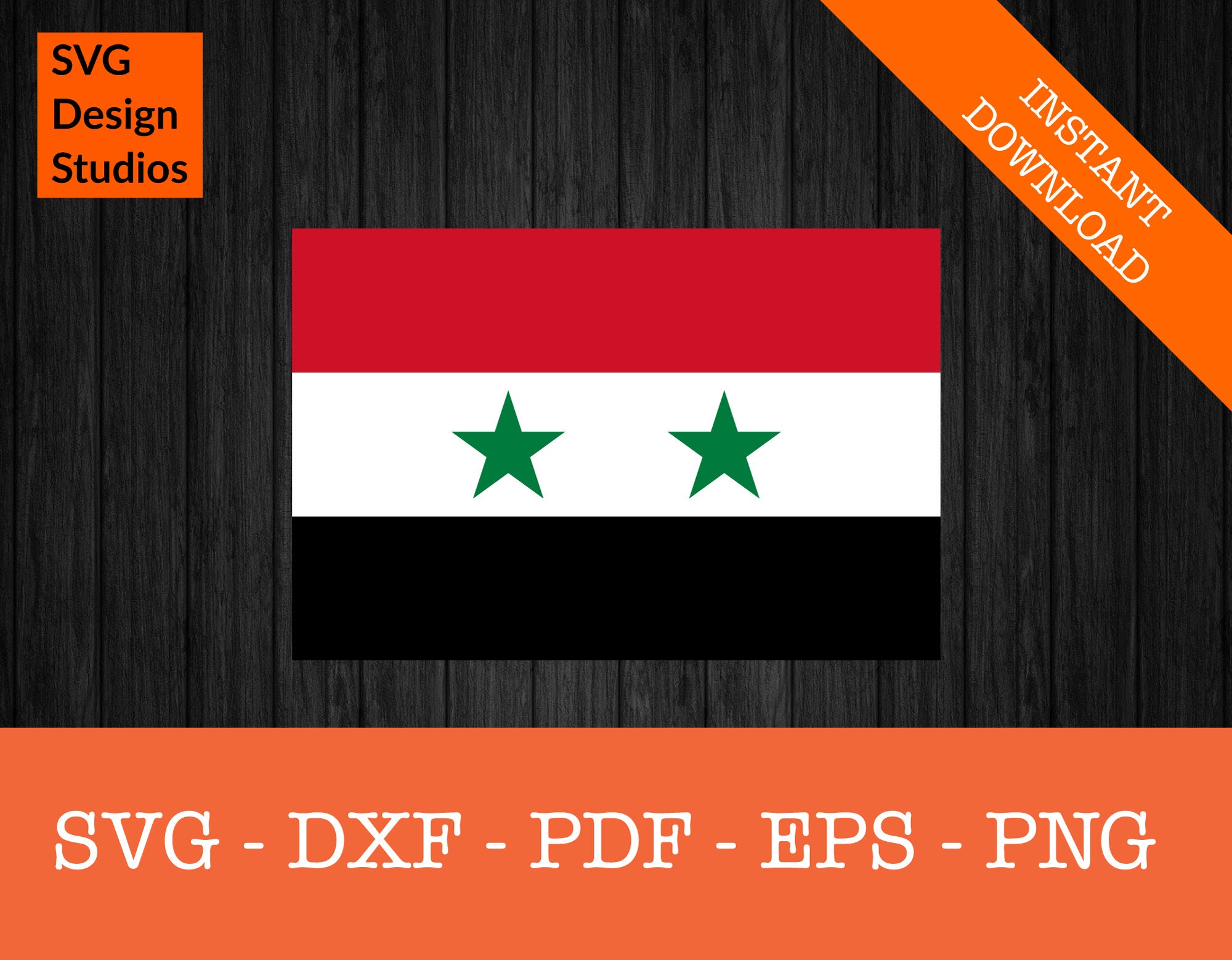 Syrien Syrische Nationalflagge Clipart SVG geschnittene Datei PNG DXF  Cricut Vektor Clipart Design Instant Download -  Österreich