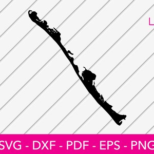 Longboat Key Island, Florida Kaart Vorm - Strand Oceaan SVG Cut File - PNG - DXF - Cricut - Vector Clipart - Design - Instant Download