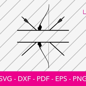 Bogen Bogen, Bogenschießen Split Rahmen, Bogen und Pfeil, Recurve, Bogenschießen Logo, Silhouette geschnitten Datei - PNG - DXF - Cricut - Vektor Clipart