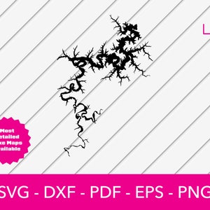 Bibersee, Arkansas Map Shape SVG Cut File - PNG - DXF - Cricut - Sommer Vektor Clipart - Kommerzielle Lizenz inklusive