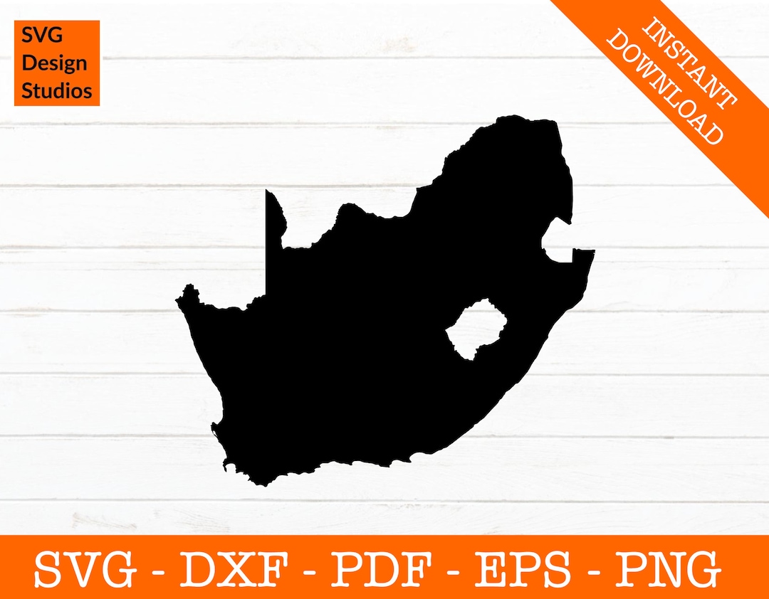 South Africa Svg, South African Map Svg PNG DXF Glowforge, Silhouette