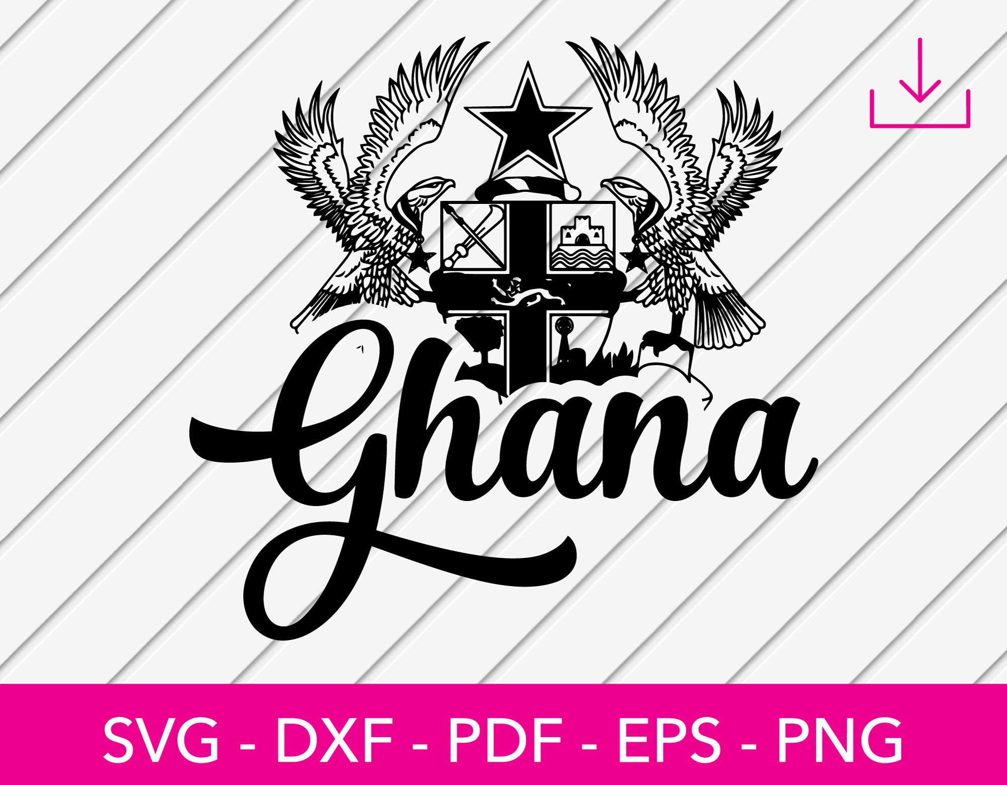 Ghana Svg, Ghanaian Png, Badge, Coat of Arms, Logo Decal, Shirt Design, Cricut Cut File, Accra, Clipart, Crest, Africa