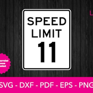 Lege MPH snelheidslimiet 11 teken Svg, auto's Svg, tien jaar oude verjaardag Svg, silhouet snijden bestand - png - dxf - eps - Cricut vorm Vector Clipart