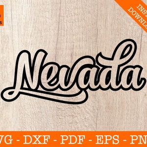 Retro Nevada Svg, Nevada State Svg, University, College, Clipart, Classic Cut File - PNG - DXF - Cricut - Vector Clipart - Design