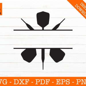 Darts, Darts, Dart Spiel, Dart Logo, Dart, Dart, Monogramm Split Frame, Silhouette geschnitten Datei - PNG - DXF - Cricut - Vektor Clipart