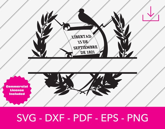 Guatemala Svg, Guatemala Crest Svg, Seal, Flag, Badge, Split Frame Clipart - Cut File PNG - DXF - Cricut - Vector - Design Instant Download