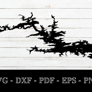Degray Lake, Arkansas Map Shape SVG Cut File - PNG - DXF - Cricut - Sommer Vektor Clipart