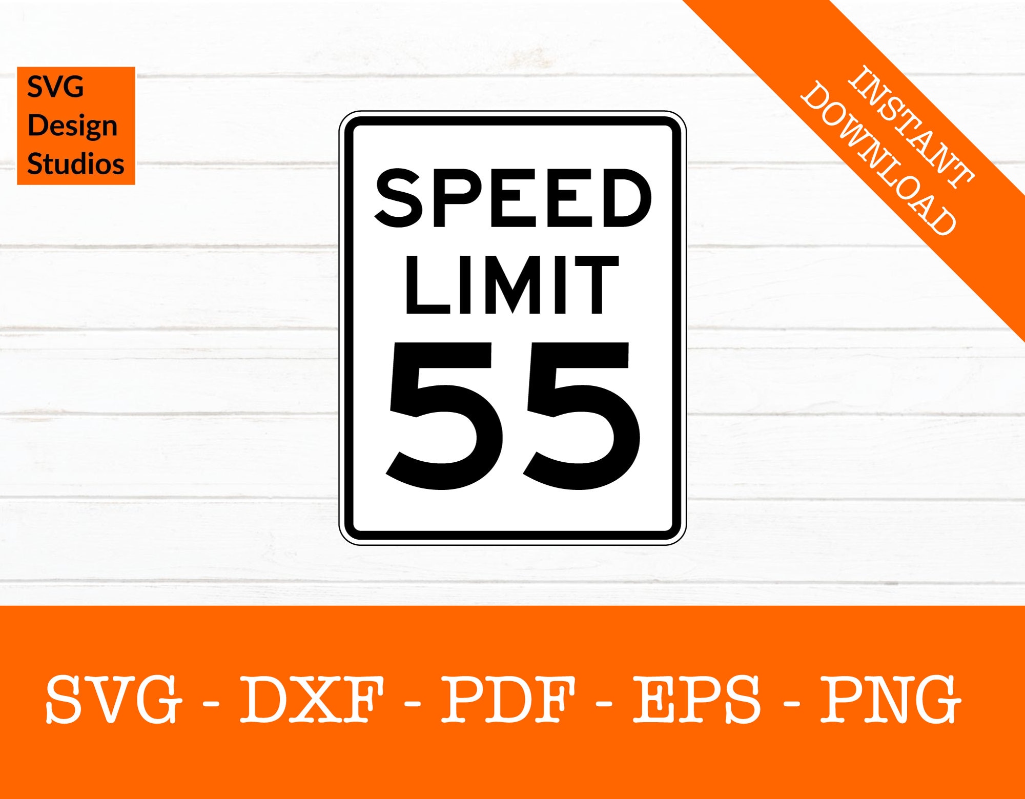 55 MPH Speed Limit Sign Svg, Silhouette Shadow SVG Cut File - png - dxf