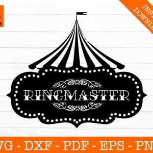 Ringmaster Svg, Carnival Vector, Circus Svg, Silhouette SVG Cut File - PNG - DXF - Cricut - Decal Shape Vector Clipart Instant Download
