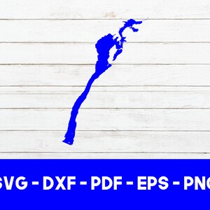 Banks Lake, Washington Map Shape SVG Cut File - PNG - DXF - Cricut - Vector Clipart - Design - Instant Download