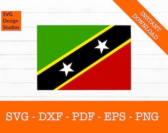 セントクリストファー・ネイビスの国旗 国旗 svg eps pdf png jpg 高品質ベクターデジタルダウンロード - 日本