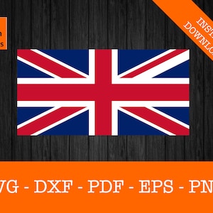 Royaume-Uni Royaume-Uni Drapeau britannique Union Jack - Anglais Angleterre Drapeau Clipart SVG - Fichier de coupe - png - dxf - Cricut - Vecteur - Conception - Télécharger