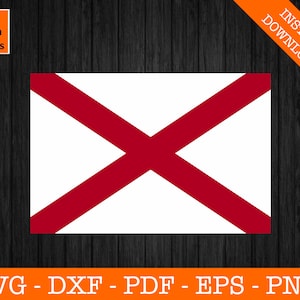 Alabama State Flag SVG-Datei - digitaler Download für Cricut - Vektor Clipart Design - Birmingham Alabama Clipart