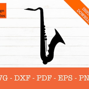 Saxophon Instrument svg, Jazz svg, Silhouette Schatten SVG geschnitten Datei - PNG - DXF - Cricut - Vektor Clipart - Instant Download