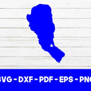 Pyramid Lake, Nevada Map Shape SVG Cut File - PNG - DXF - Cricut - Vector Clipart - Design - Instant Download