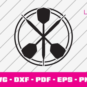 Darts, Dart Spiel, Dart Logo, Dart, Dart, Dart, Silhouette geschnitten Datei - PNG - DXF - Cricut - Vektor Clipart - Instant Download