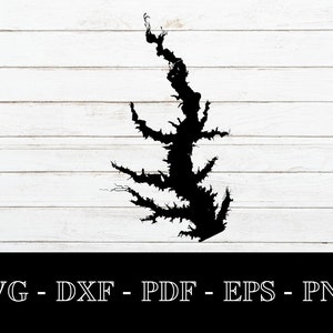 Lake Conroe, Texas Karte Form SVG geschnitten Datei - PNG - DXF - Cricut - Sommer Vektor Clipart