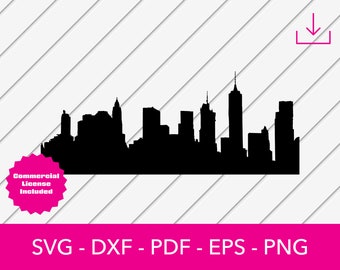 NYC Skyline svg, New York City Skyline Cityscape svg, Silhouette SVG Cut File - png, dxf, eps Cricut - Vector Clipart - Instant Download