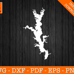 Lake Palestine svg, Texas Lake Karte Form SVG geschnitten Datei - PNG - DXF - Cricut Sommer Vektor Clipart - kommerzielle Lizenz enthalten