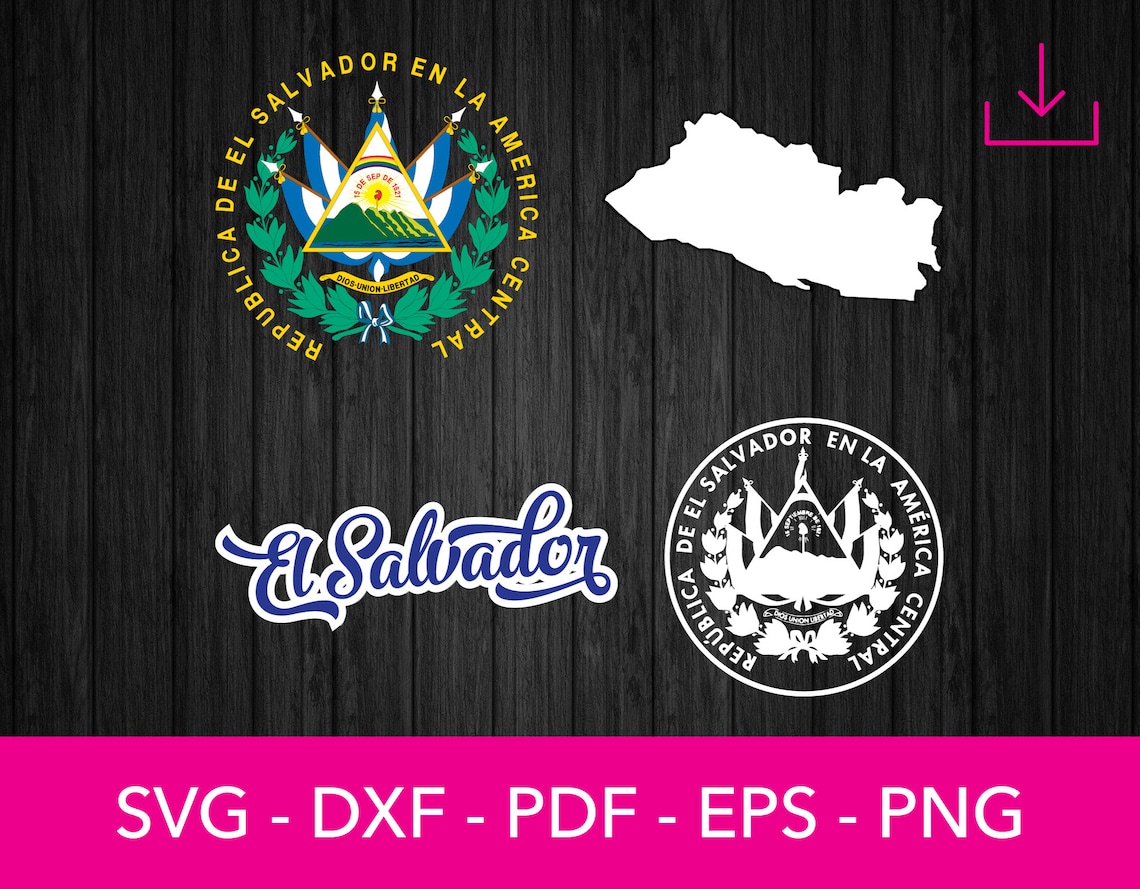 El Salvador Svg Bundle El Salvador Flag Svg El Salvador Map Etsy Canada
