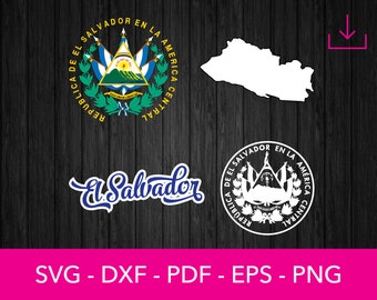 El Salvador SVG Bundle - 25 Designs for Cricut and Silhouette, Including Flag, Map, Escudo, Pupusas, and More. Perfect for Crafts and Decor