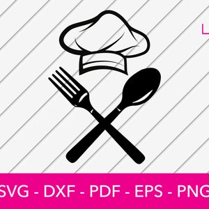 Koch-Logo-Svg, Kochmütze-Svg, Kochen-Svg, Küche-Svg, Schneidebrett-Svg, Gastronomie-Svg, Koch-Svg, Linie Koch-Svg, Löffel-Svg, Gabel-Svg
