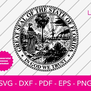Florida State Siegel, Florida State Siegel, Florida Flagge - geschnitten Datei - PNG - DXF - Cricut - Vektor Clipart - Design - Instant Download