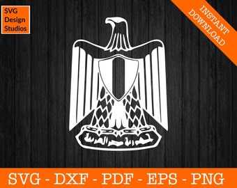 Egypt Seal Svg, Egyptian Eagle, Egypt Egyptian National Flag - Cut File - PNG - DXF - Cricut - Vector Clipart - Design - Instant Download
